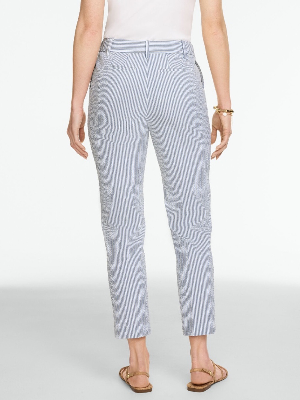 Old Navy Pixie Blue & White Stripes Ankle Length Trousers